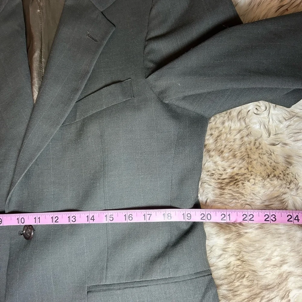 Men’s Sport Coat 40R Executive Collection Light Black 2 Button Blazer Jacket